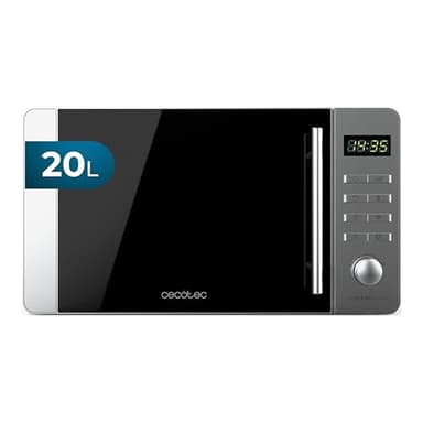 Cecotec Forno a Microonde 20L Proclean 5010 Flatbed Inox. 700W, 8 Programmi, Design Compatto, Interno Ceramico, Timer 60 Min, Tecnologia 3Dwave, Dettagli Metalizzati