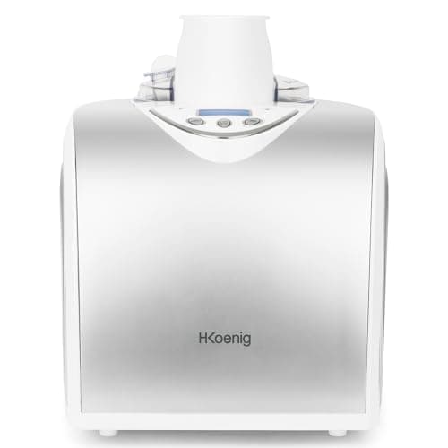 H.Koenig Gelatiera HF180, capacita 1L, pronto in 40min, gruppo freddo integrato, per gelati, sorbetti e yogurt frozen, 135 W