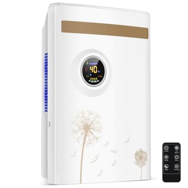 Deumidificatore Casa 2200ML, GB-100 Deumidificatore Portatile Silenzioso, Spegnimento Automatico, Sbrinamento Automatico,Timer, Purificazione UV, con Telecomando per Camera da Letto, Bagno, Ufficio