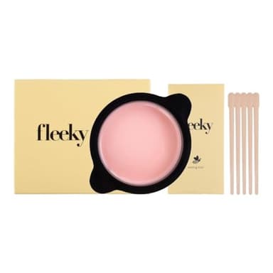 Fleeky Brow Set di cera calda per microonde – 2 in 1 per depilazione e cura – ideale per viso, corpo e zona bikini – precisione con spatola di legno.