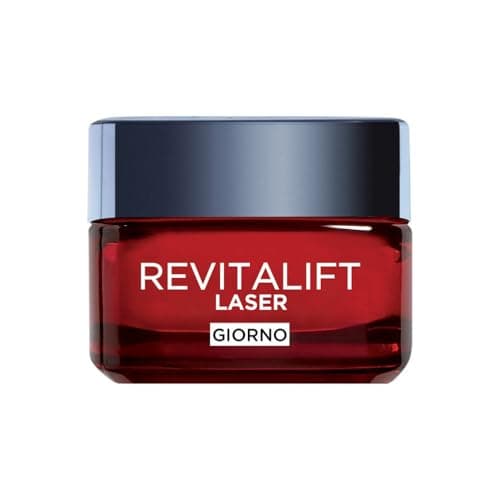 L'Oréal Paris Crema Viso Giorno Revitalift Laser, Azione Antirughe e Anti-Età, Per Pelle più Soda e Tonica, Con Acido Ialuronico, Vitamina C e Pro-Retinolo, 50 ml