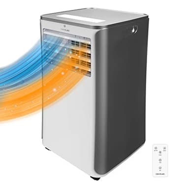 Cecotec Condizionatore Portatile con telecomando e pompa di calore ForceClima 9400 Soundless Heating. Riscaldamento insonorizzato 9000 BTU, display a LED, 5 modalità, deumidificazione, copertura 25 m2