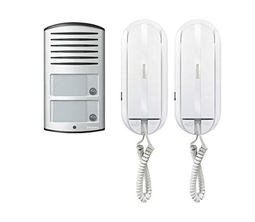 Bticino 366821 Kit Audio 2 Fili bifamiliare con pulsantiera Linea 2000 da Parete e citofono Sprint L2