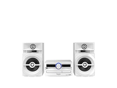 Panasonic SC-UX102E-W Sistema Stereo Mini, 300 W, Speaker a 2 Vie, Woofer da 13 cm, Ideale per Feste, Lettore CD, CD-R/R W, Riproduzione Wireless Bluetooth, USB, DAB/DAB+, Bianco