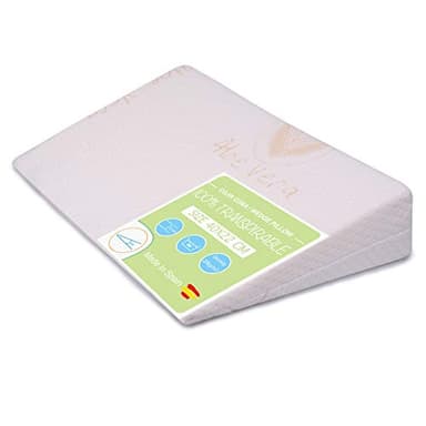 PEKITAS Cuscino cuscino con cuneo inclinato antireflusso federa lavabile AloeVera Made in Spagna, per uso adulto (40 cm larghezza - 15° inclinazione) altezza 6 cm