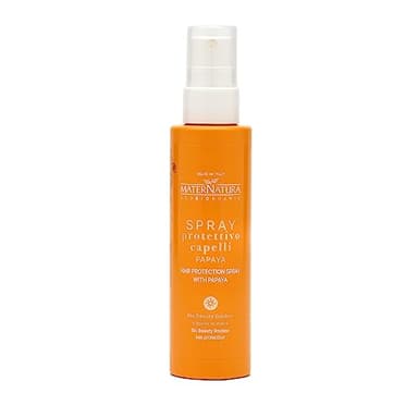 Maternatura, Latte Spray Protettivo Capelli alla Papaya e Mango, con Filtri UV Termoprotettore Capelli da Sole, Vento, Sale e Cloro, Beauty Routine Capelli al Mare, Made in Italy - 150 ml