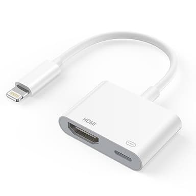 Lightning Digital AV Adapter [Certificato MFi] Adattatore HDMI iPhone e iPad Cavo HDMI per TV Adattatore Plug and Play Convertitore Sincronizzazione Compatibile con iPhone 14/13/12/11/XS/XR/8/7/iPad