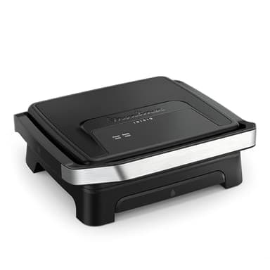 Moulinex Inicio, Piastra per Panini e Griglia, Riscaldamento Rapido: 2000 W, Piastre di Cottura Antiaderenti, Ampia Superficie di Cottura, Nero, GI271810
