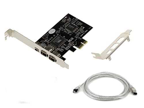 Scheda di commutazione PCI Express PCIe a FireWire 400 IEEE1394a - 2+1 porte 6 punti e 4 punti - Chipset Via VT6308 e ASM1083 - con cavo Ilink, fornito con due staffe Low e High Profile