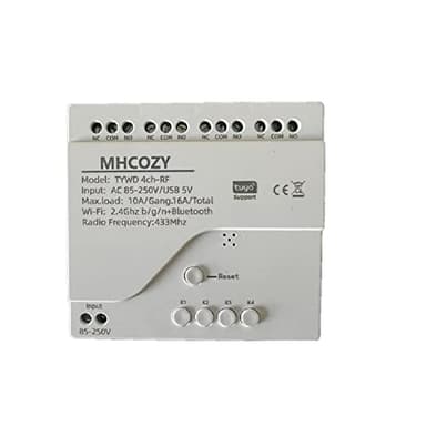 MHCOZY Modulo interruttore relè a contatto secco wireless Smart WiFi a 4 canali USB 5V AC 85-250V, telecomando app Tuya Smart Life, lavora con Alexa Google Home