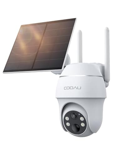 COOAU 4G Telecamera Esterno con SIM e pannello solare,2K Telecamere Batterie Senza Fili con 64G card,360°PTZ Videocamera Sorveglianza,Visione Notturna a Colori,Audio Bidirezionale, IP66