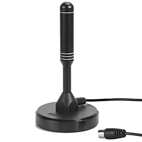 August DTA240 Antenna per Canali in Digitale Terrestre – Portatile Interna/Esterna per TV Tuner, Sintonizzatori USB/DVB-T TDT/DAB Radio - con Base Magnetica