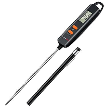 ThermoPro Termometro Cucina Termometri per Alimenti Lettura Istantanea con Funzione di Blocco Termometro Carne con Sonda Lunga per Liquidi Latte Barbecue Olio Frittura Vino Dolci Cibo
