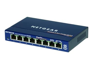 NETGEAR Switch di rete Gigabit a 8 porte (GS108) - Switch Ethernet - Splitter Ethernet - Plug-and-Play - Funzionamento silenzioso - Montaggio a parete o da tavolo