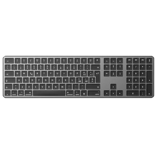 OMOTON Tastiera Bluetooth per Mac (MacBook/MacBook Air/MacBook Pro/iMac/iMac Pro/Mac Pro), wireless ricaricabile, per Mac OS con 3 canali Bluetooth, Italiano QWERTY Layout