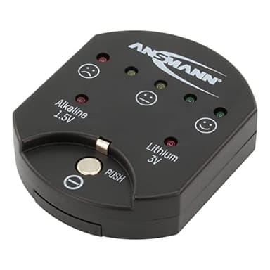 ANSMANN Tester per Batterie Alkaline Batteria Li-ion Ricaricabili | Indicatore di capacità | Tester
