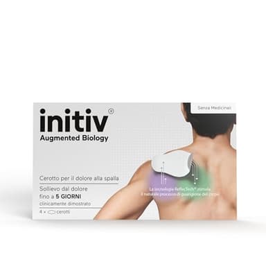 Initiv Cerotti per Spalla, Dolori Muscolari da lievi a moderati, Sollievo fino a 5 giorni se usati in modo continuativo, senza Medicinali - Tecnologia Reflectech, Resistenti all’Acqua (4 Cerotti)