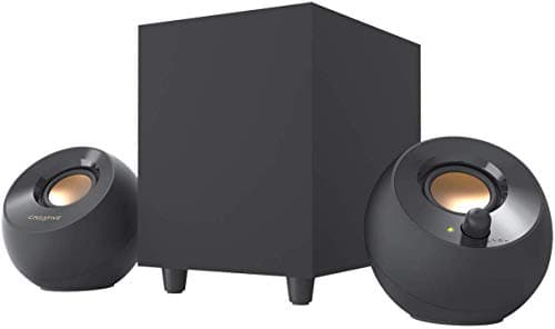 Altoparlanti desktop Creative Pebble Plus 2.1 alimentati tramite USB con subwoofer down-firing e driver far-field, potenza totale fino a 8 W RMS per PC e portatili (Nero)