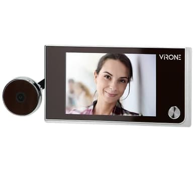 VIRONE DV-1 Spioncino Elettronico Lcd 3,5" Obiettivo Grandangolare Funzionamento A Batteria Argento