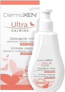 Dermoxen Detergente Intimo Donna, Idratante con Acido Ialuronico per Secchezza e Irritazioni anche in Menopausa e in Caso di Diabete. Sapone Intimo Senza Fonti di Glucosio e Parabeni.125 millitri