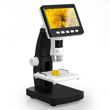 Microscopio CIMELR, Microscopio Digitale da 4,3 pollici, Microscopio USB con risoluzione 50X-1000X e 8 luci LED regolabili, Microscopio per adulti/bambini (306-B)