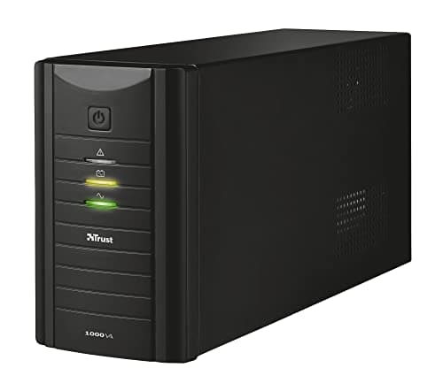Trust Oxxtron Gruppo di Continuità 1000 VA con 2 Prese a Parete, Nero