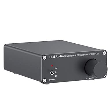 Fosi Audio V1.0B Compatto Amplificatore Audio, Chip TI TPA3116D2, 50Wx2, Mini Amplificatore HiFi Stereo, 2.0 Canali Class D Integrato, Stile Retrò anni '70 e '80, per Sistema HiFi, Diffusori Passivi
