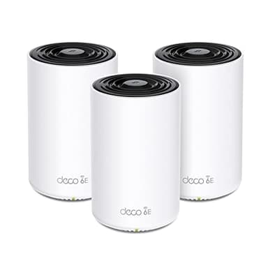 TP-Link Deco XE75 (3-pack) Mesh Router AXE5400 Wi-Fi 6E Tri-Band, per Tutta la Casa, Porta Gigabit, 802.11ax 6 GHz, AI-Driven, TP-Link HomeShield, MU-MIMO, OFDMA