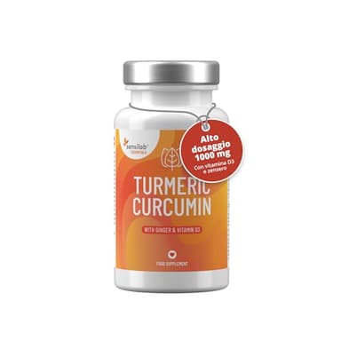 Curcumina 1000 mg con vitamina D3 e estratto di zenzero - Sensilab Curcuma capsule in forma micellare - 60 Capsule Curcumina NovaSOL