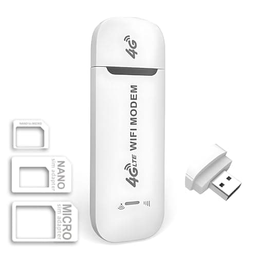 Modem Sim 4g LTE Wifi Portatile, Spina USB, Router Wireless con Supporto per Slot per Schede SIM, Supporto per Hotspot da Viaggio Portatile LTE B1/B3/B7/B8/B20/B38/B40/B41
