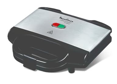 Moulinex Sm156D Ultracompact Metal Sandwich Maker, Piastre con Rivestimento Antiaderente, 700W, 21.5X23X8.5 Cm, Nero