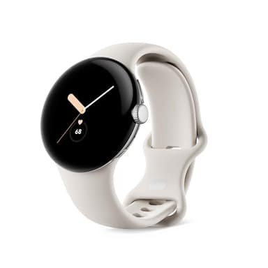 Google Pixel Watch - Orologio da polso Android con monitoraggio e analisi delle attività - Cassa in acciaio inox argento lucido con cinturino sportivo colore Galet, WiFi/BT