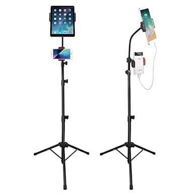 RCHYFEED 63" Supporto per Ipad Treppiede per Tablet, Supporto da Terra per Tablet Collo di Cigno, Treppiede Ipad con Rotazione a 360°, Treppiedi Smarthphone, Stand iPad Pro Air Mini