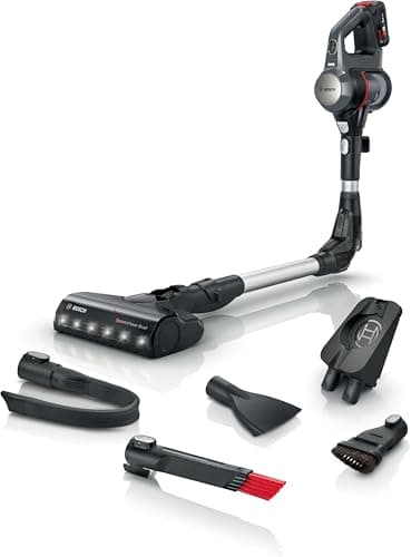 Bosch Unlimited Serie 7, Scopa Elettrica Senza Fili, Batteria Ricaricabile 3.0 Ah, Flex Tube, Aspirapolvere Portatile dal Design Leggero, Accessori, Luci LED, Grigio Scuro, BCS711A