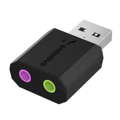 SABRENT Scheda Audio USB Esterna, Adattatore Audio Presa USB a Jack 3,5mm per Cuffie Microfono Casse Stereo, Compatibile con Mac OS, Windows, Plug & Play, Nessun Driver Necessario [Nero] (AU-MMSA)