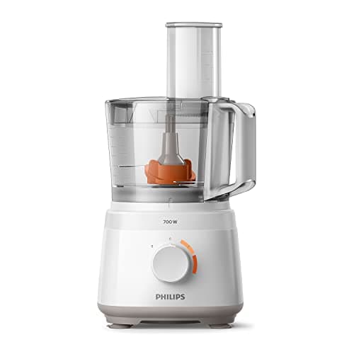 Philips Robot da Cucina Compatto - 700W, 16 Funzioni, Recipiente da 2.1L, Lama in Acciaio Inossidabile (HR7310/00)