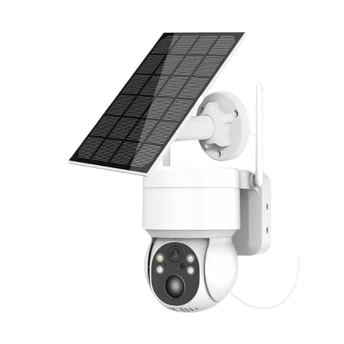 Videocamera Sorveglianza, Telecamera solare esterna 1080P HD PIR Rilevamento umano Telecamere di sorveglianza wireless IP PTZ con pannello solare 7800mAh per uso esterno e domestico(WIFI Cam 64GB Card