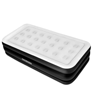 Gmornxen Materasso ad Aria con Pompa Elettrica Incorporata e Cuscino, 196 x 97 x 47 cm Letto Singolo ad Aria Autogonfiabile per 1 Persona, Materasso Gonfiabile per Ospiti in Viaggio a Casa Portatile