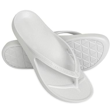 LightFeet Infradito con supporto per arco plantare, unisex, realizzate da podologo australiano, bianco, 44 EU