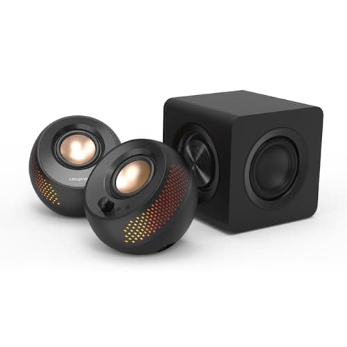 CREATIVE Pebble X Plus Altoparlanti 2.1 USB-C per computer con subwoofer e illuminazione RGB personalizzabile, Bluetooth 5.3, USB Audio, fino a 15W di potenza RMS per PC e Mac 