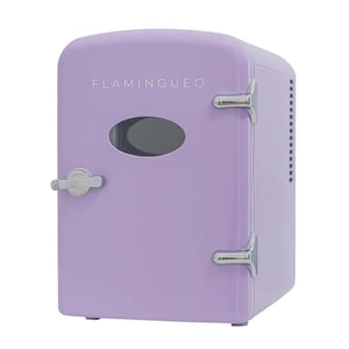 Flamingueo Frigorifero Piccolo - Mini Frigo 4L, Frigo 12V/220V, Mini Frigo da Camera, Raffreddamento e Riscaldamento, Frigo Skincare, Frigo Cosmetici
