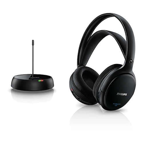 PHILIPS AUDIO SHC5200/10 Cuffie HiFi Wireless Sovrauricolari (32-mm-Driver, Trasmissione FM Wireless, Fascetta con Regolazione Automatica, Design Leggero, Ricaricabile) Nero
