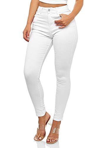 Elara Jeans Donna Vita Alta Effetto Push Up Chunkyrayan EL12-1 White 36 (S)