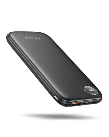 Power Bank, 22.5W 10000mAh Ricarica Rapida Caricatore Portatile iphone, QC 3.0 USB C Powerbank Potente, Batteria Esterna Display LED per iPhone 16 15 14 13 12 Pro Max Mini Plus Android (Nero)
