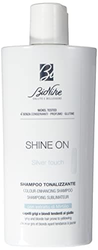 Bionike Shine On - Silver Touch, Shampoo Tonalizzante Antigiallo per Capelli Grigi, Bianchi, Decolorati o con Meches, Deterge Delicatamente, Dona Luminosità, 200 ml