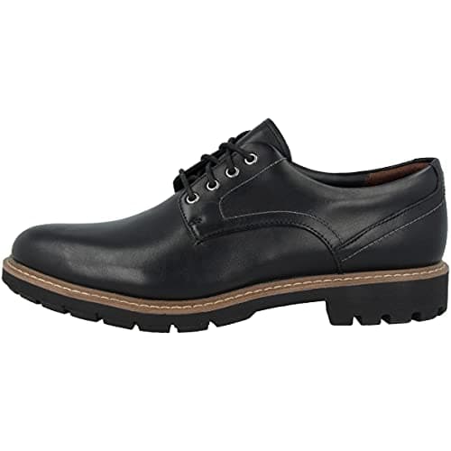 Clarks Batcombe Hall Scarpe Stringate Derby Uomo, Nero (Black Leather), 45 EU