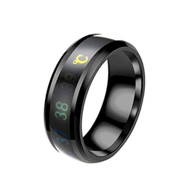 Intelligente Anello Termometro Digitale, Anello Temperatura in Acciaio Cambia Umore, Coppia Anello per Unisex Donna Uomo