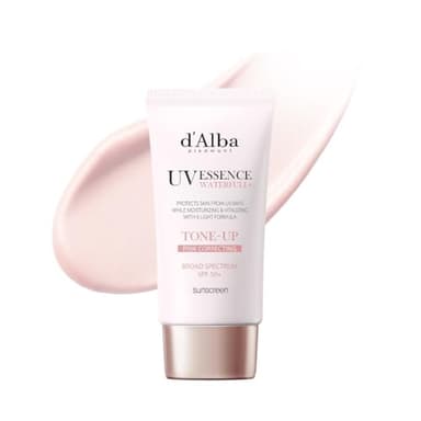 d'Alba Crema solare tone-up Waterfull SPF50+PA++++ al Tartufo Bianco Italiano, Lozione Colorata con Filtri UV Ibridi Vegani, Crema Solare Illuminante e Schiarente Coreano, per Tutti i Tipi di Pelli