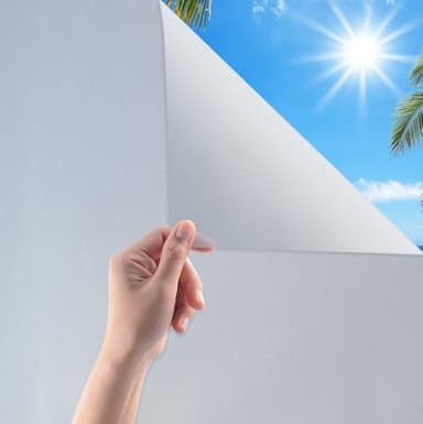 Pellicola per finestre, opaca, autoadesiva, in vetro smerigliato, protezione da sguardi indiscreti, protezione solare per isolamento termico UV ALTA PROTEZIONE (OPACO, 30X100 CM)