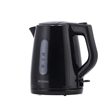 SEVERIN WK 3410 Bollitore Elettrico 2200 W di alta qualità con sistema Central Cordless, Teiera elettrica con filtro anticalcare e capacità di 1 litro, Bollitore per acqua, Nero